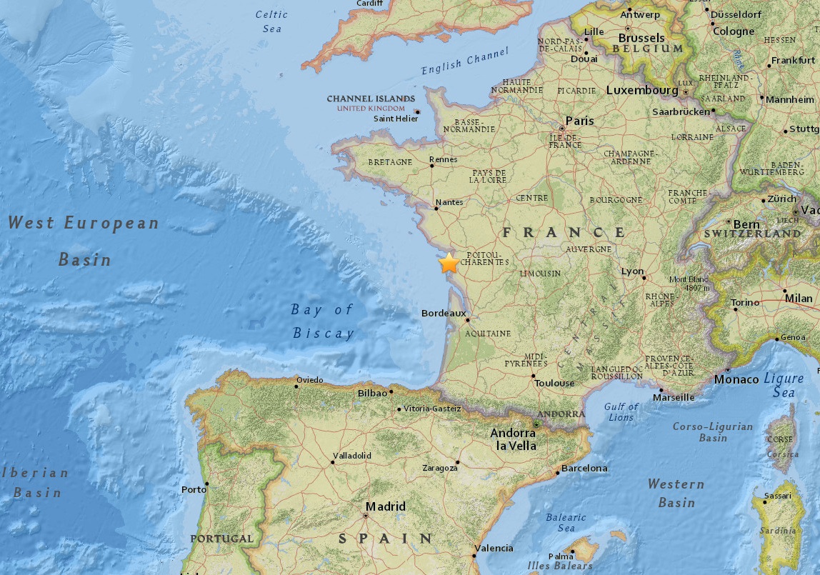 Mittelstarkes Erdbeben in Westfrankreich