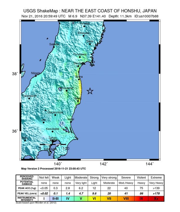 Erdbebenkarte